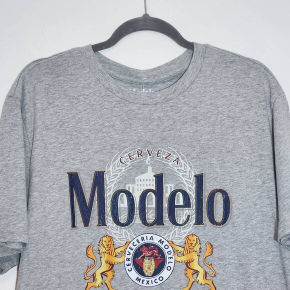Modelo T-Shirt NWT Size Medium Gray Short Sleeve Modelo Beer Tee - Picture 3 of 6